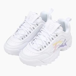 Fila Disrupter 2 Script - Miesten Urheilujalkineet - Valkoinen/Pinkki | FI-94148